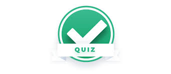 A green circle with a check box and the word "quiz" in the middle.